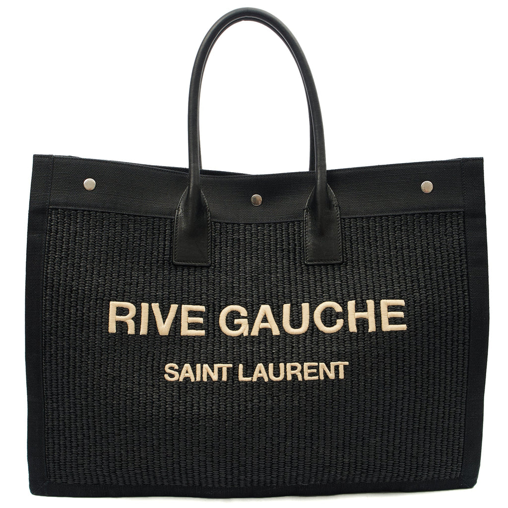 Saint Laurent Tote Rive Gauche Tote in Black, Fabric — Alternate View 7