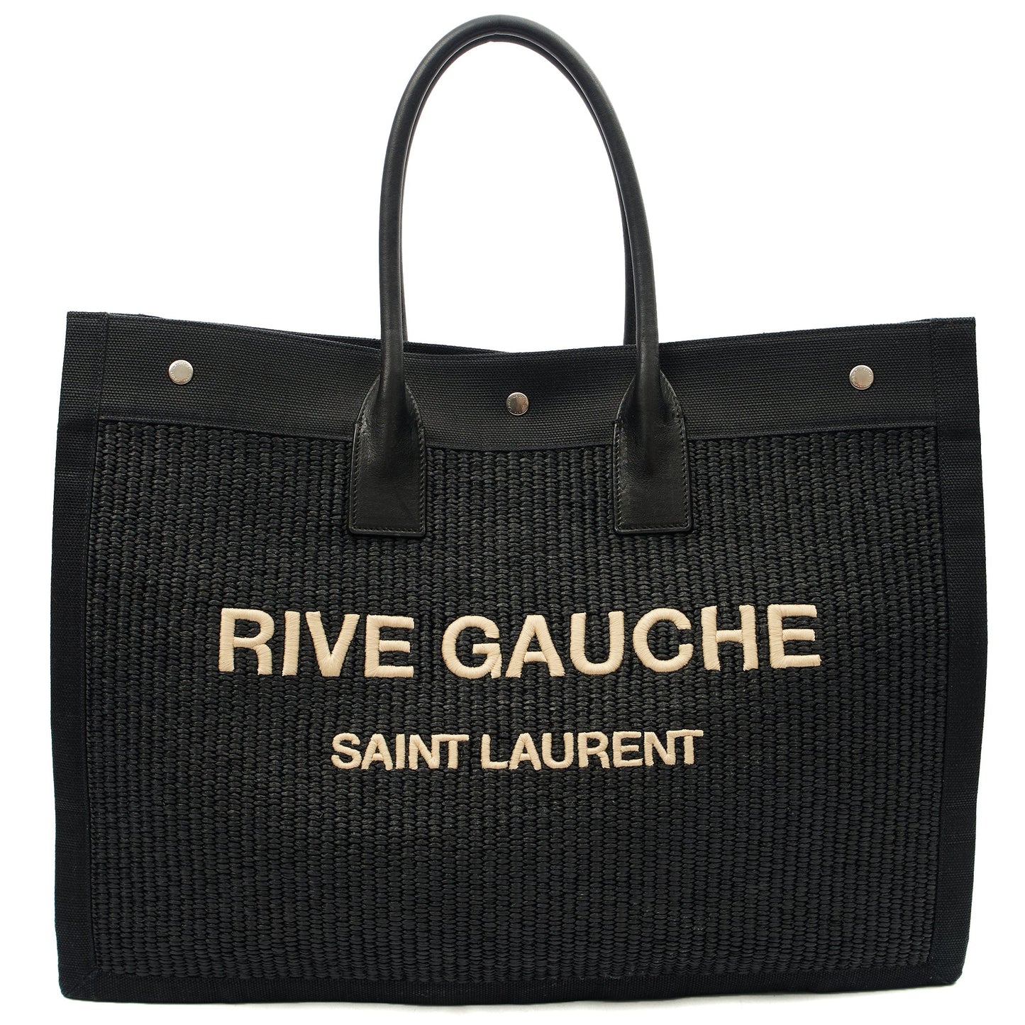 Saint Laurent Tote Rive Gauche Tote in Black, Fabric — Alternate View 7