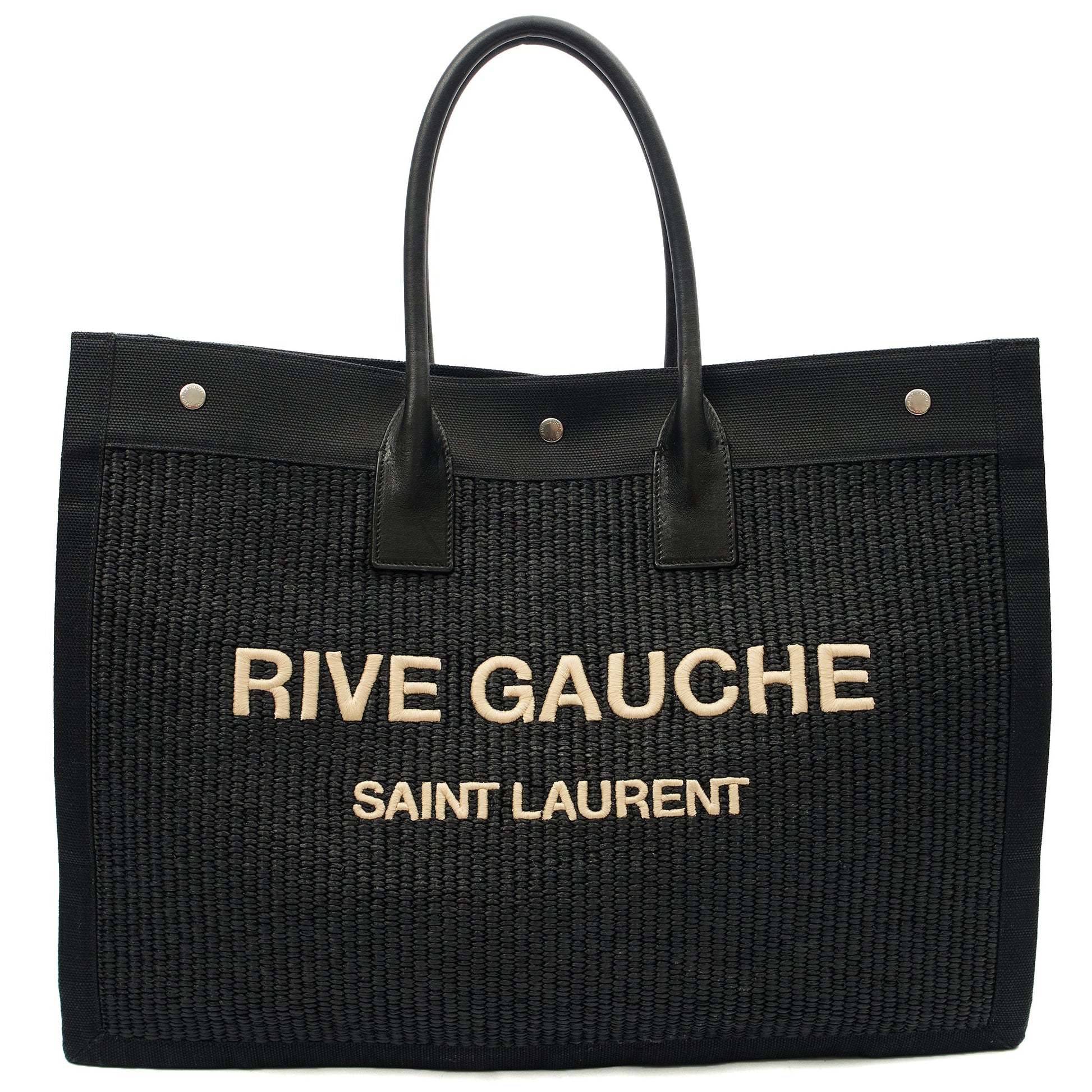 Saint Laurent Tote Rive Gauche Tote in Black, Fabric — Alternate View 7