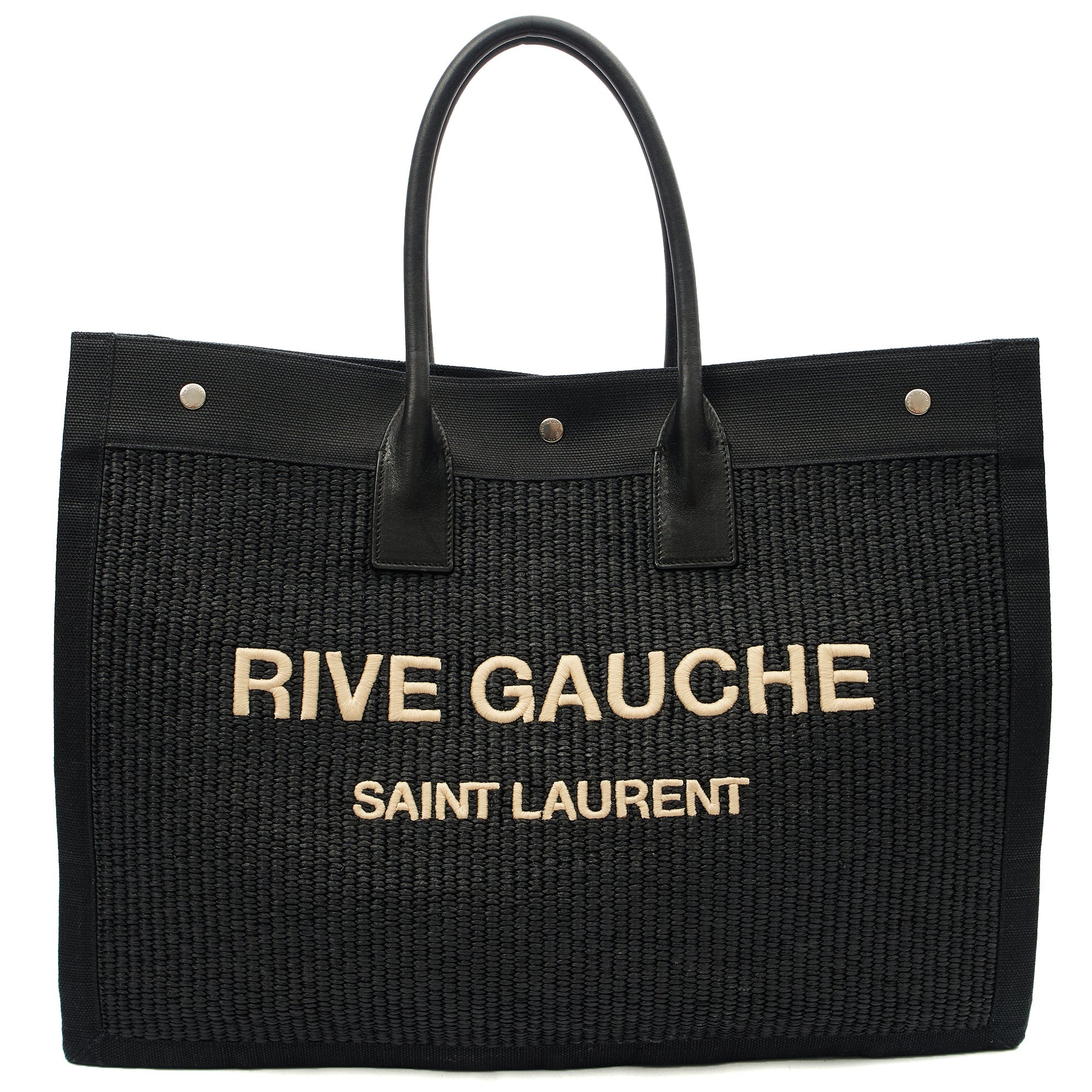 Saint Laurent Tote Rive Gauche Tote in Black, Fabric — Alternate View 7