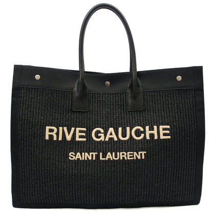 Saint Laurent Tote Rive Gauche Tote in Black, Fabric — Alternate View 7