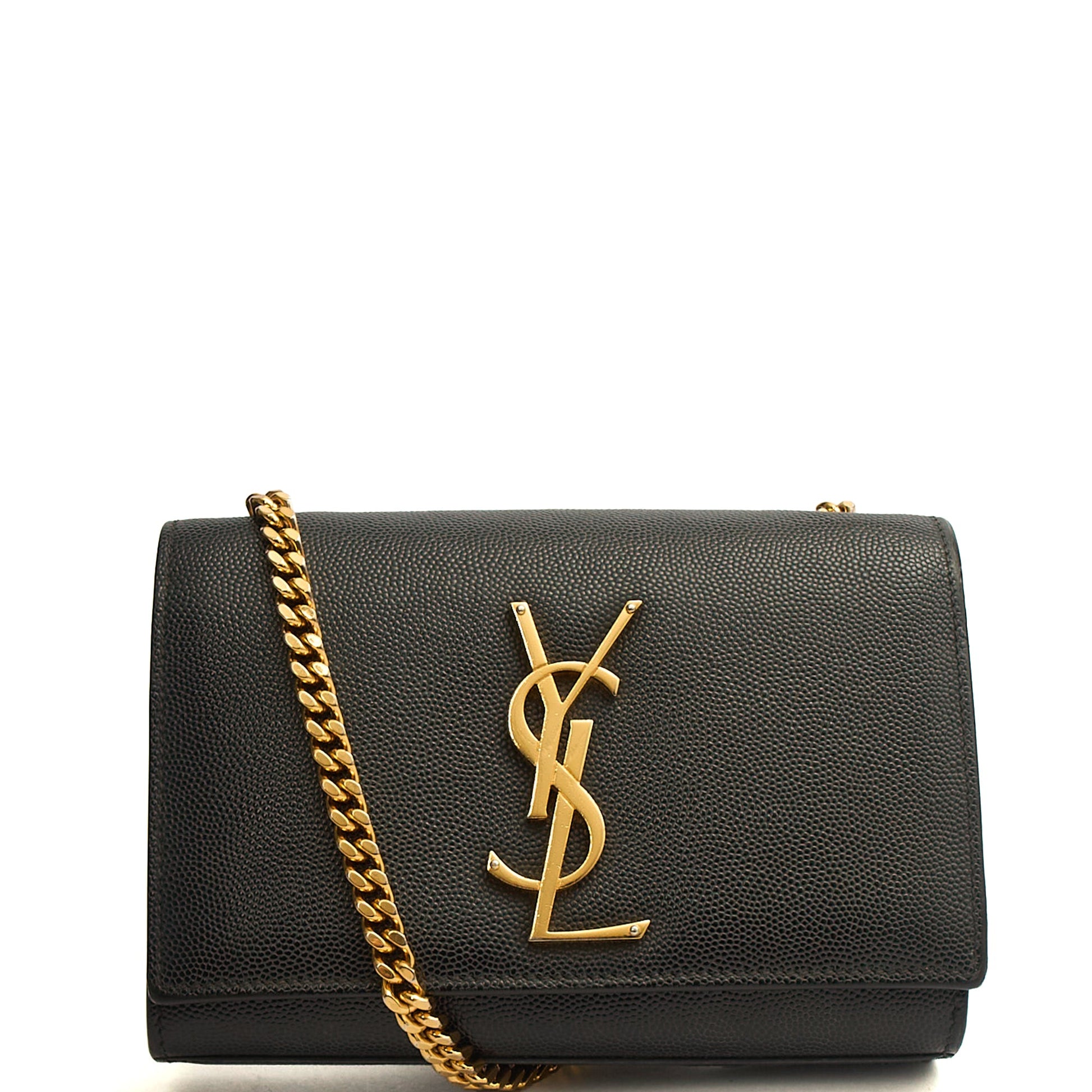 Saint Laurent Kate Mini in Black, Calfskin Leather — Front View