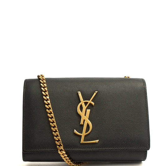 Saint Laurent Kate Mini in Black, Calfskin Leather — Front View