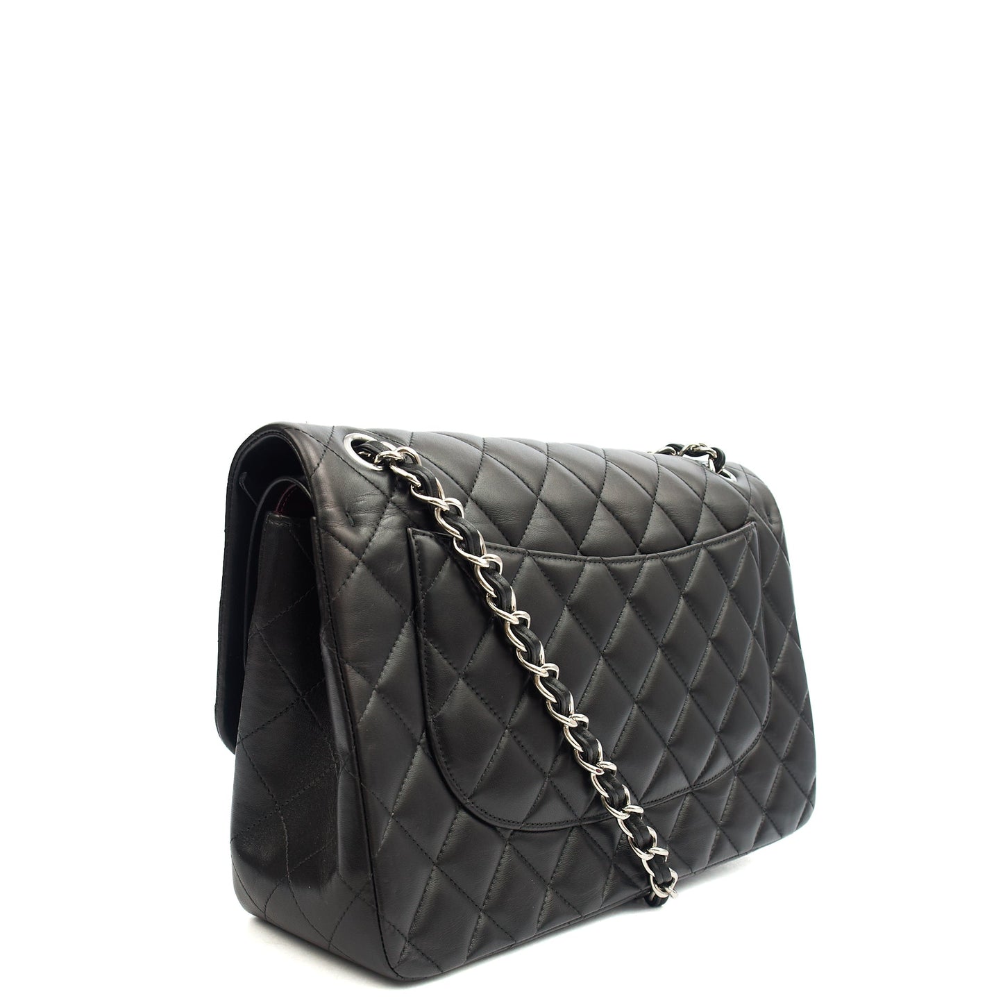 Chanel Shoulder Bag Classic Double Flap - Large in Black, Lambskin Leather — Alternate View 24