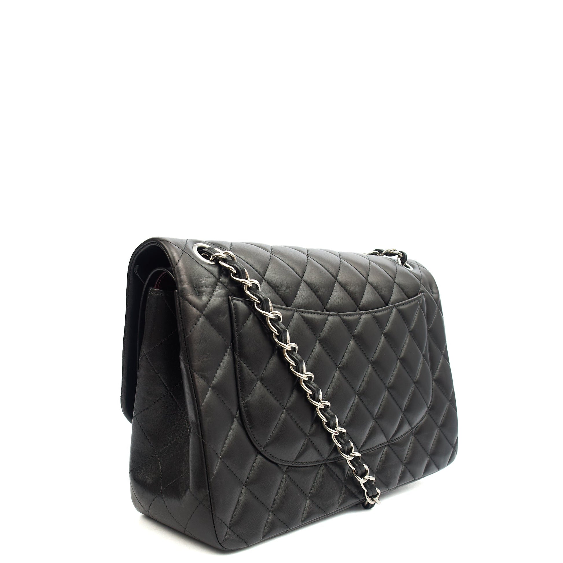 Chanel Shoulder Bag Classic Double Flap - Large in Black, Lambskin Leather — Alternate View 24