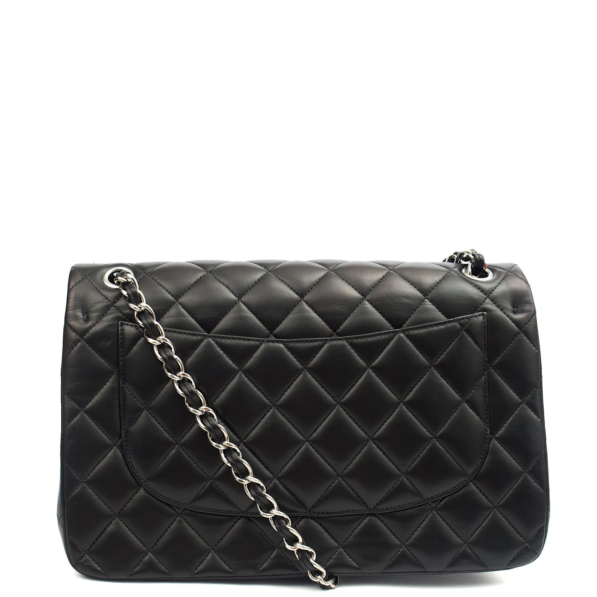 Chanel Shoulder Bag Classic Double Flap - Large in Black, Lambskin Leather — Alternate View 14