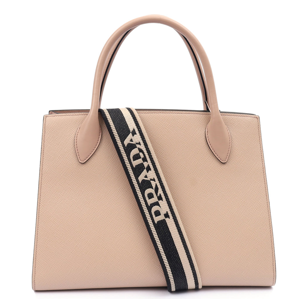 Prada Tote Saffiano Monochrome Bag in Powder Pink, Saffiano Leather — Alternate View 9