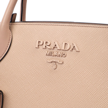 Prada Tote Saffiano Monochrome Bag in Powder Pink, Saffiano Leather — Lifestyle View