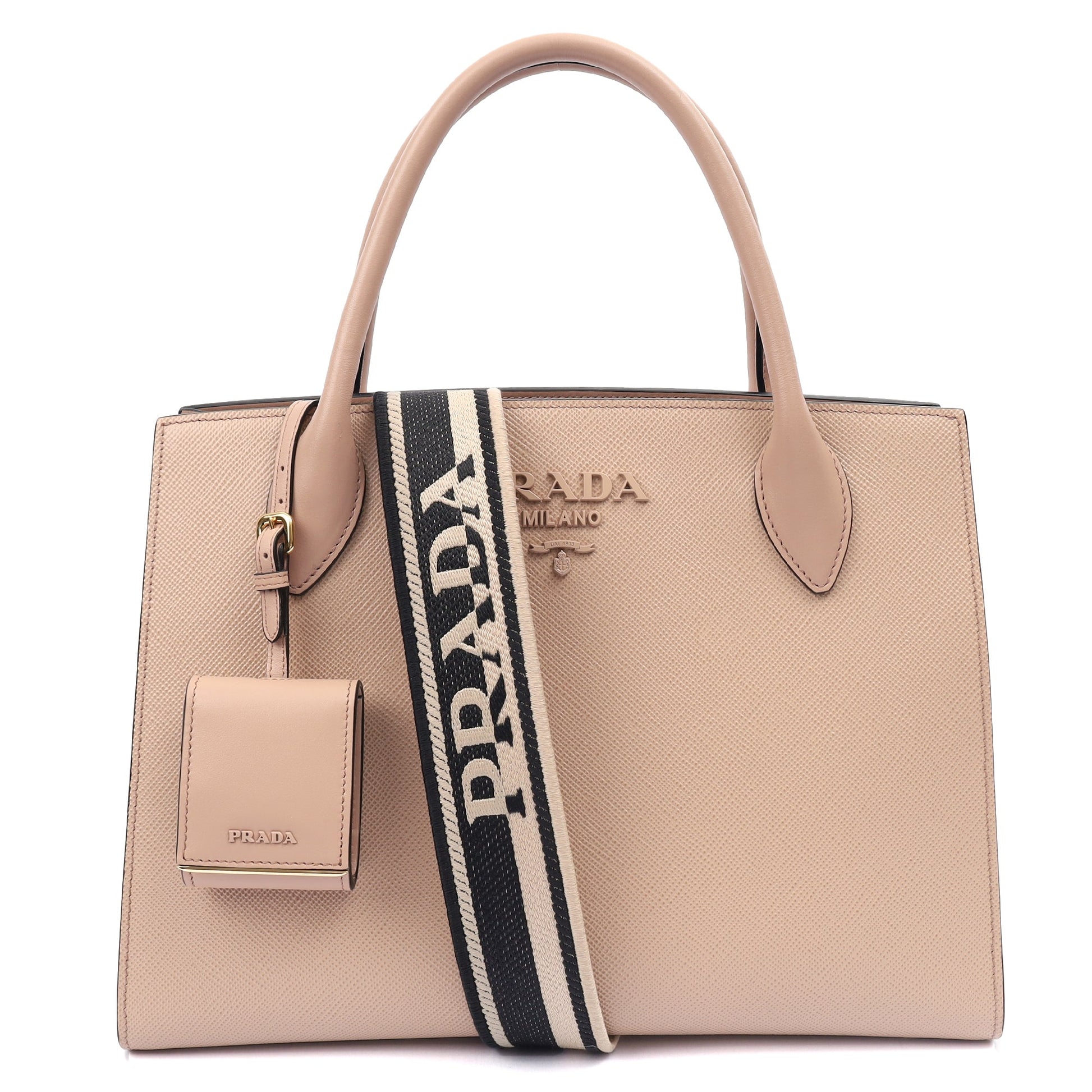 Prada Tote Saffiano Monochrome Bag in Powder Pink, Saffiano Leather — Alternate View 13