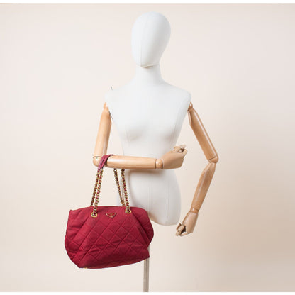 Prada Tote Nylon Tote Bag in Red, Nylon — Alternate View 14