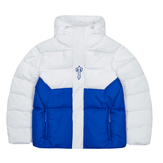 Trapstar Decoded Puffer 25 'White Blue' — XXS — Front View