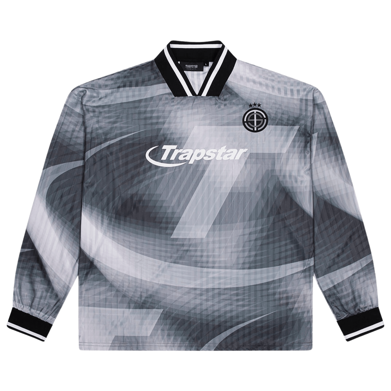 Trapstar Hyperdrive Football Jersey 'Black' — XXS — Front View