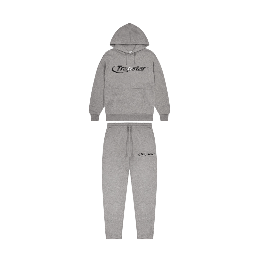 Trapstar Hyperdrive Monochrome Tracksuit 'Grey' — XXS — Front View