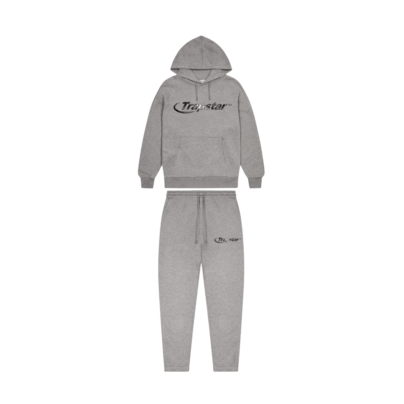Trapstar Hyperdrive Monochrome Tracksuit 'Grey' — XXS — Front View