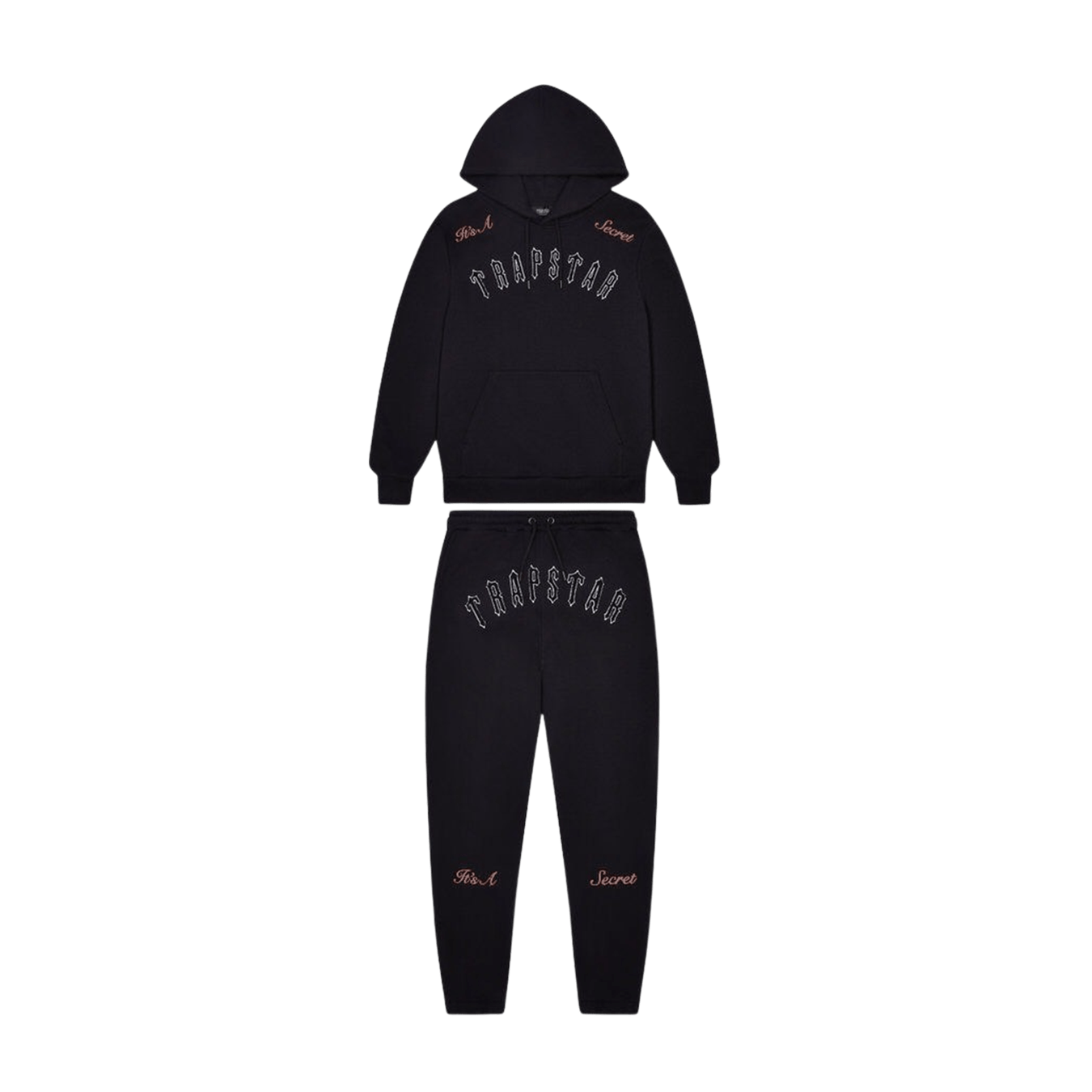 Trapstar It's a Secret Tracksuit 'Black Pink' — XXS — Front View