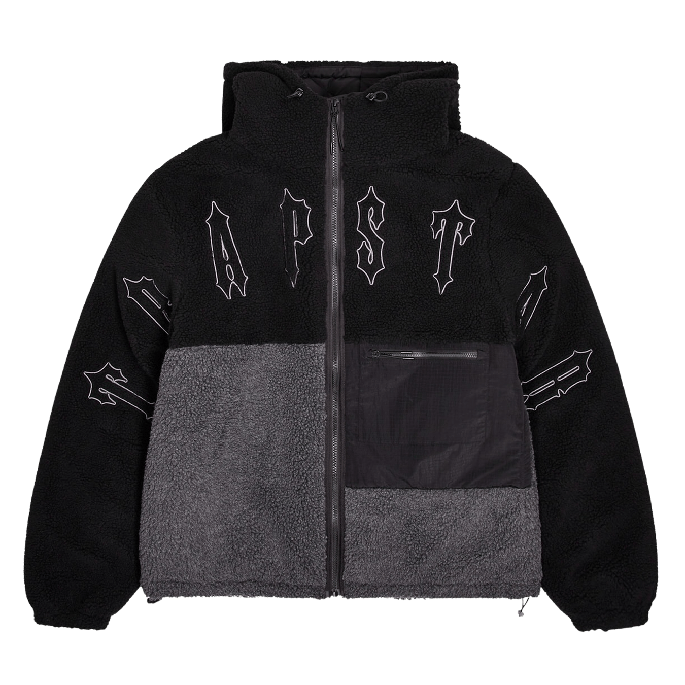 Trapstar Irongate Borg Jacket 'Black' — XXS — Front View