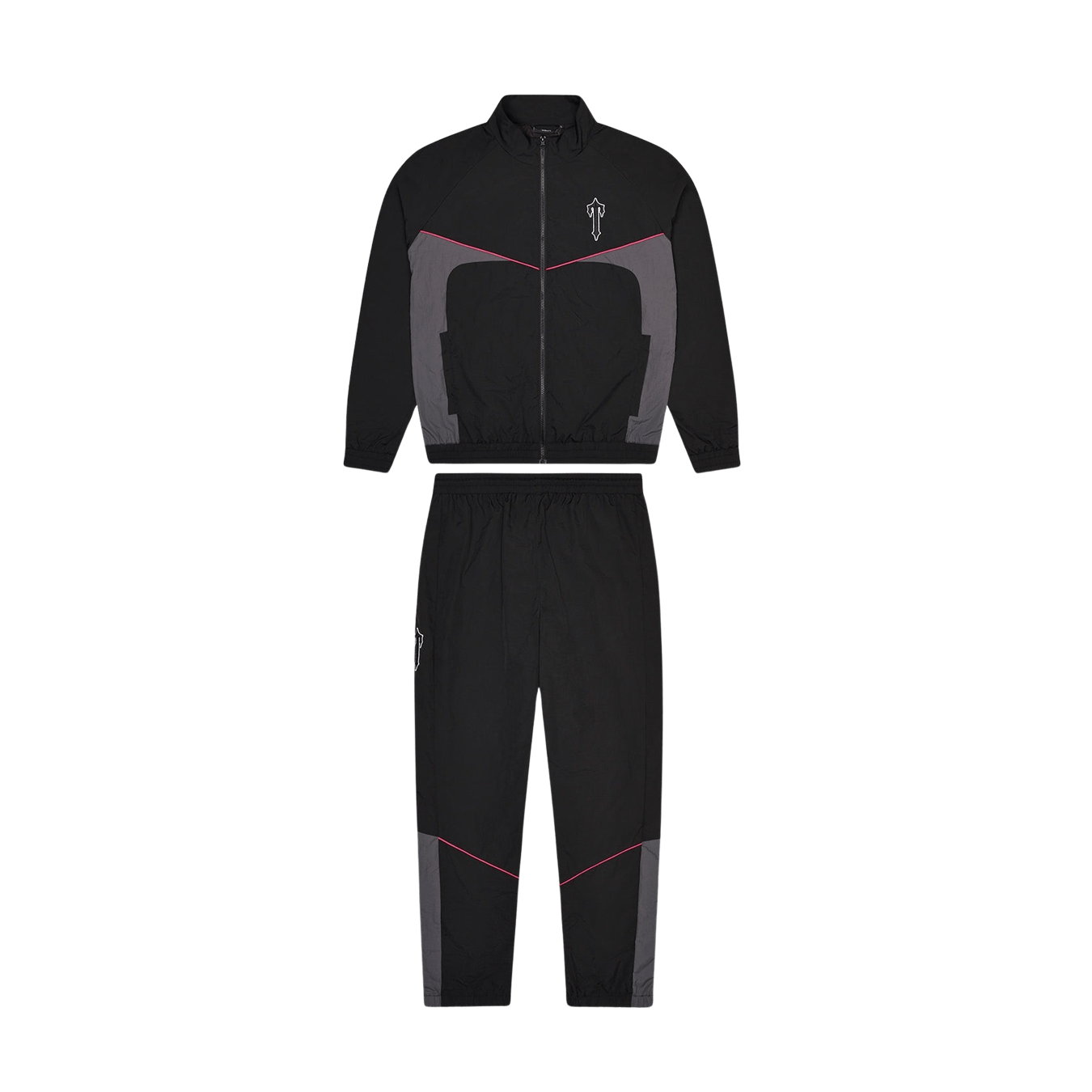 Trapstar Irongate Shell Tracksuit 'Black Pink' — XXS — Front View