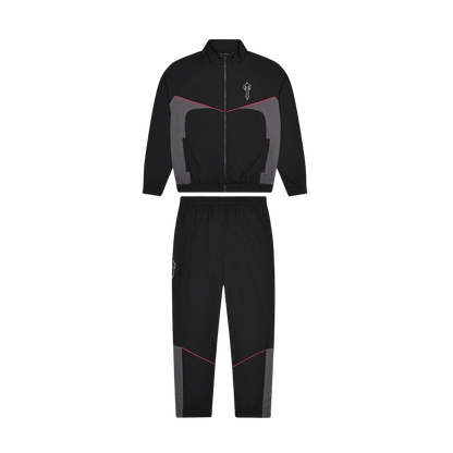 Trapstar Irongate Shell Tracksuit 'Black Pink' — XXS — Front View