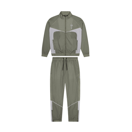 Trapstar Irongate Shell Tracksuit 'Khaki' — XXS — Front View