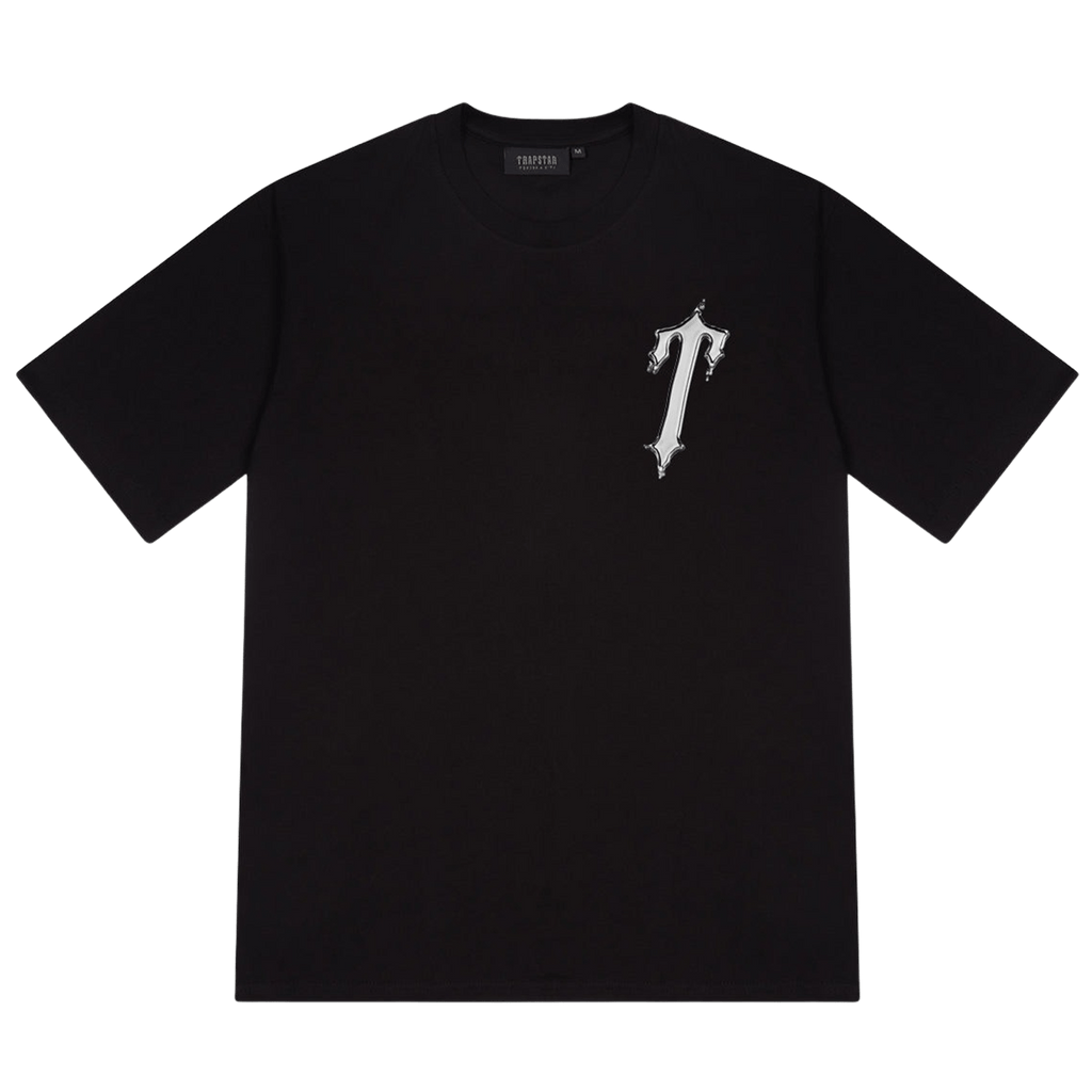 Trapstar Liquid Chrome Tee 'Black' — XXS — Front View