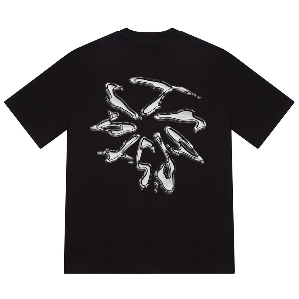 Trapstar Liquid Chrome Tee 'Black' — XXS — Side View