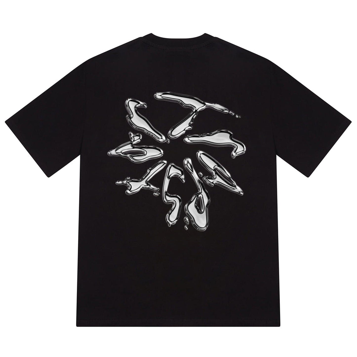 Trapstar Liquid Chrome Tee 'Black' — XXS — Side View