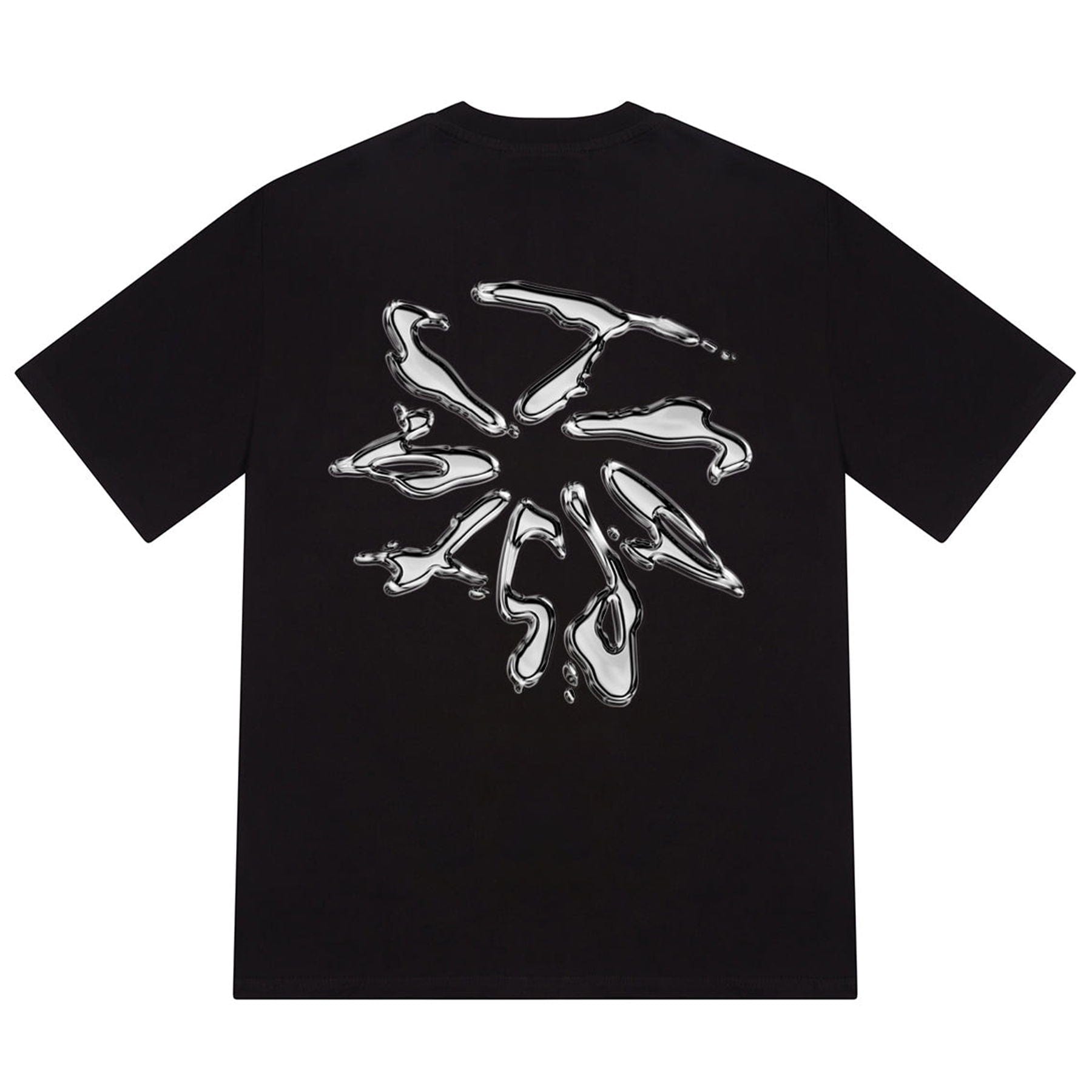 Trapstar Liquid Chrome Tee 'Black' — XXS — Side View