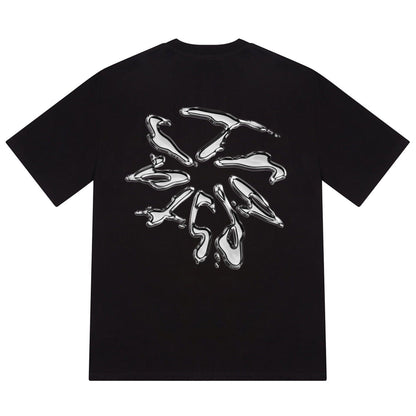 Trapstar Liquid Chrome Tee 'Black' — XXS — Side View