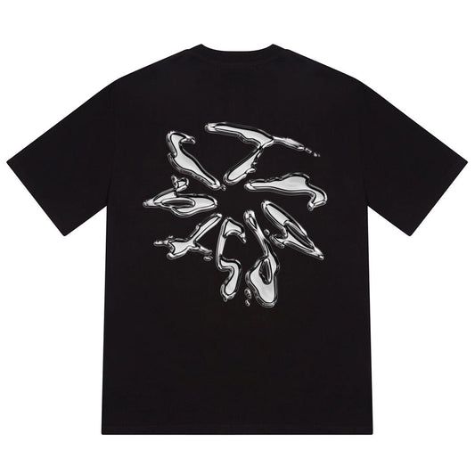 Trapstar Liquid Chrome Tee 'Black' — XXS — Side View