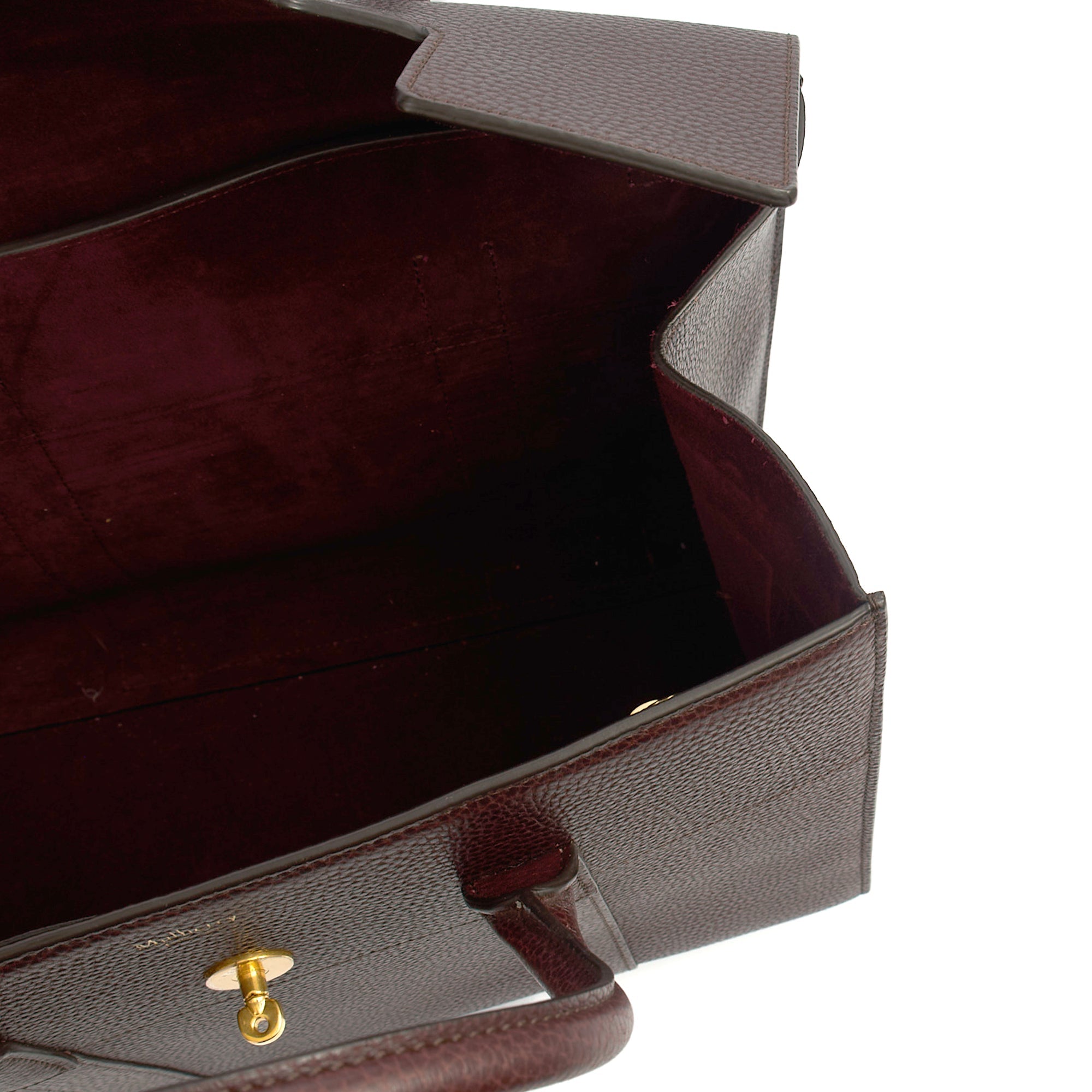 Mulberry Tote Bayswater with Strap in Oxblood, Calfskin Leather — Detail View