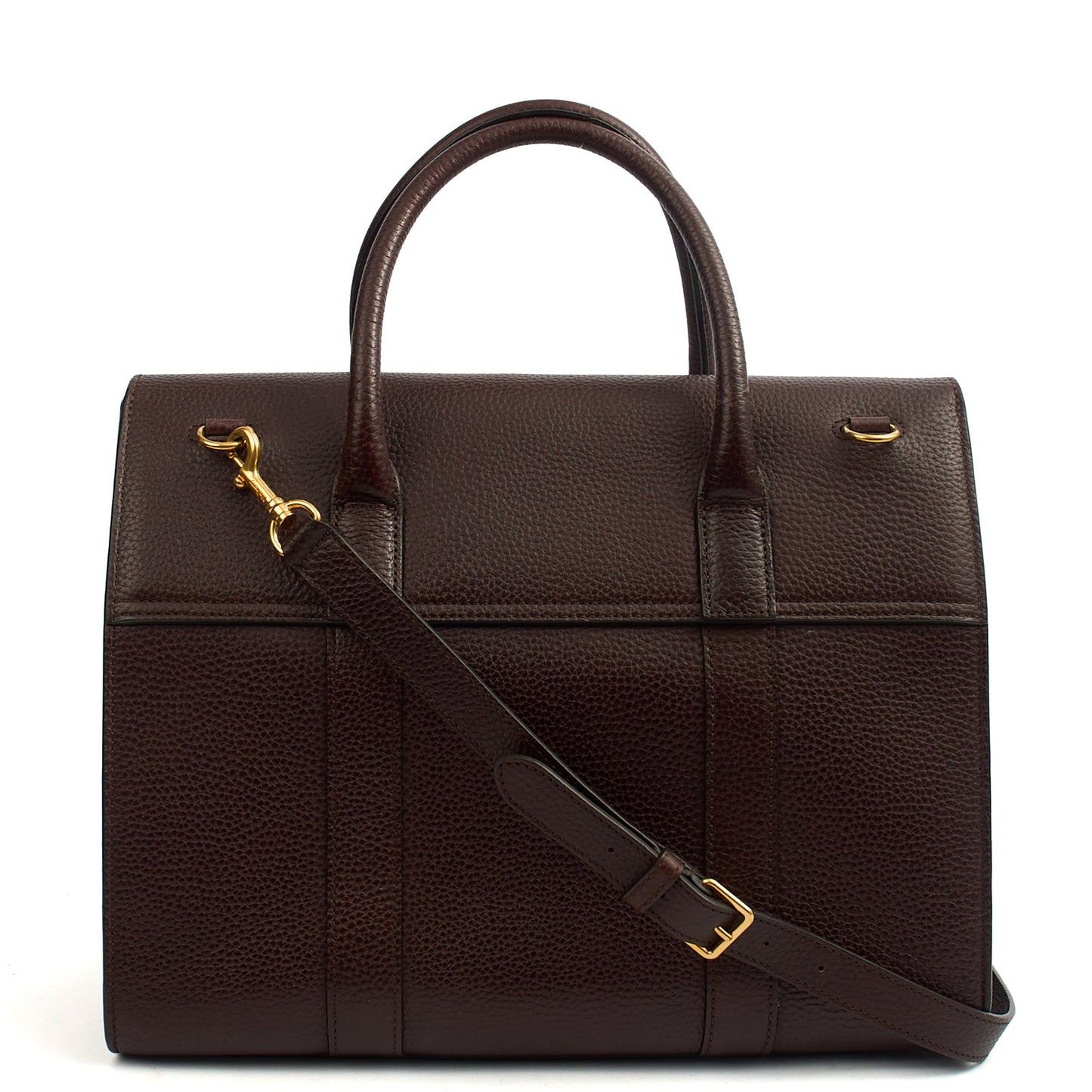 Mulberry Tote Bayswater with Strap in Oxblood, Calfskin Leather — Back View