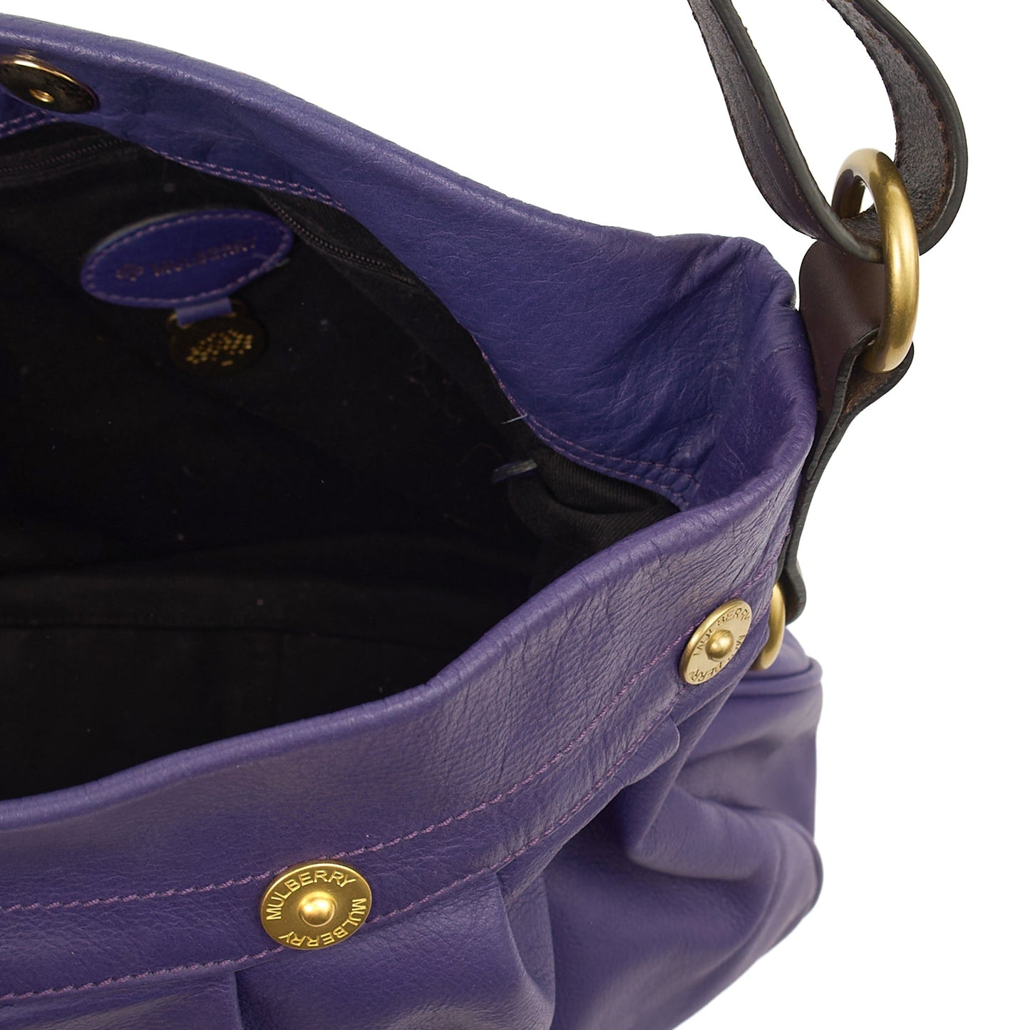 Mulberry Tote Mitzy Tote in Purple, Calfskin Leather — Detail View