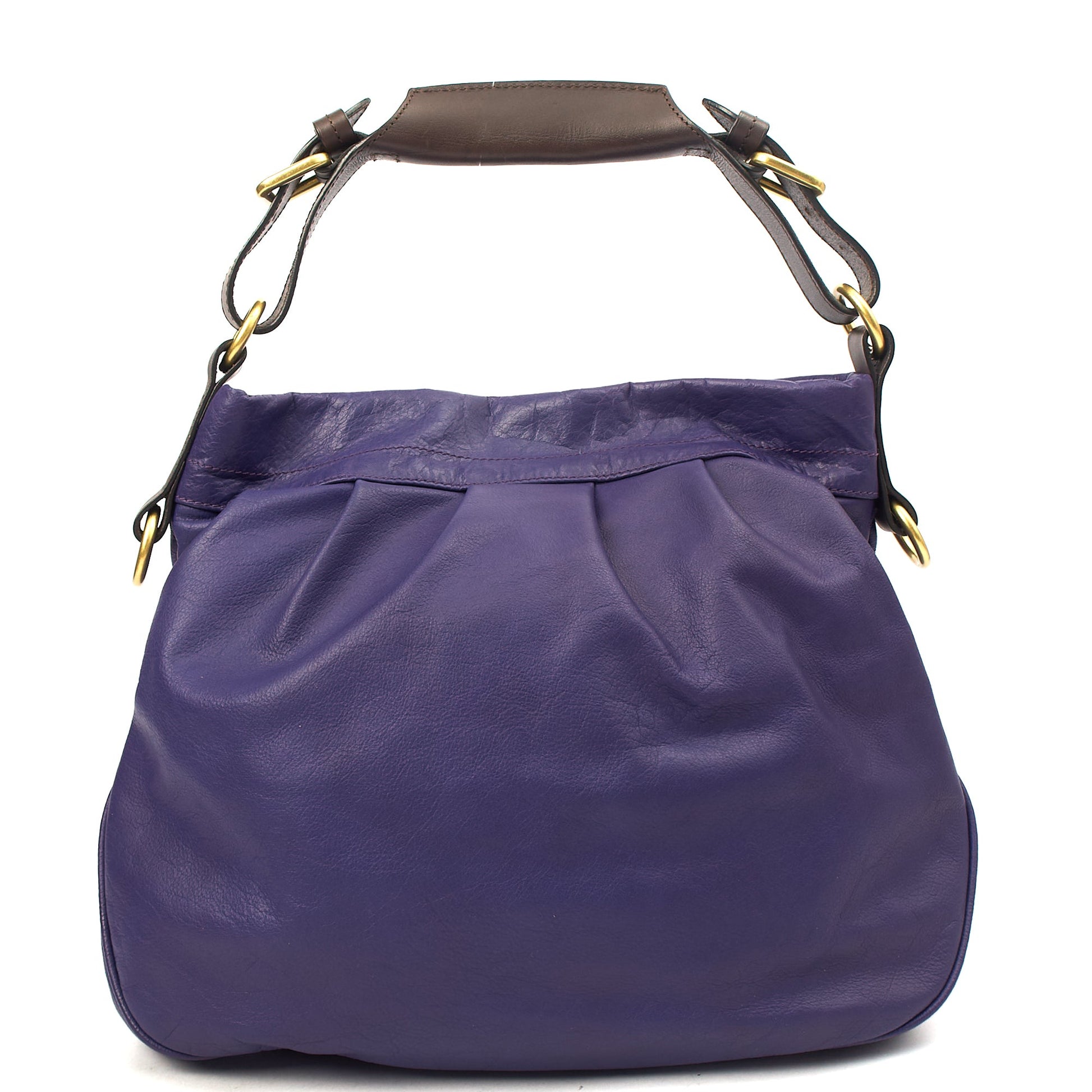 Mulberry Tote Mitzy Tote in Purple, Calfskin Leather — Back View