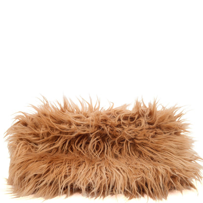 Prada Tote Borsa a Mano Vitello Phenix in Brown, Faux Fur — Detail View