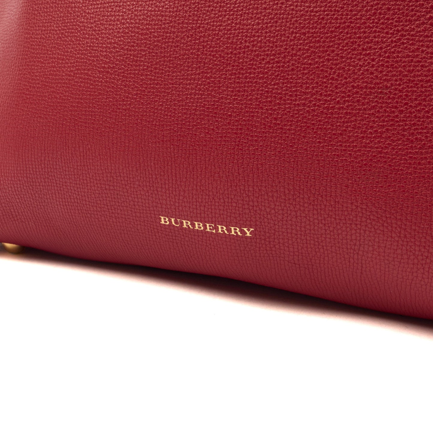 Burberry Tote Banner - Small in Red, Leather — Lifestyle View