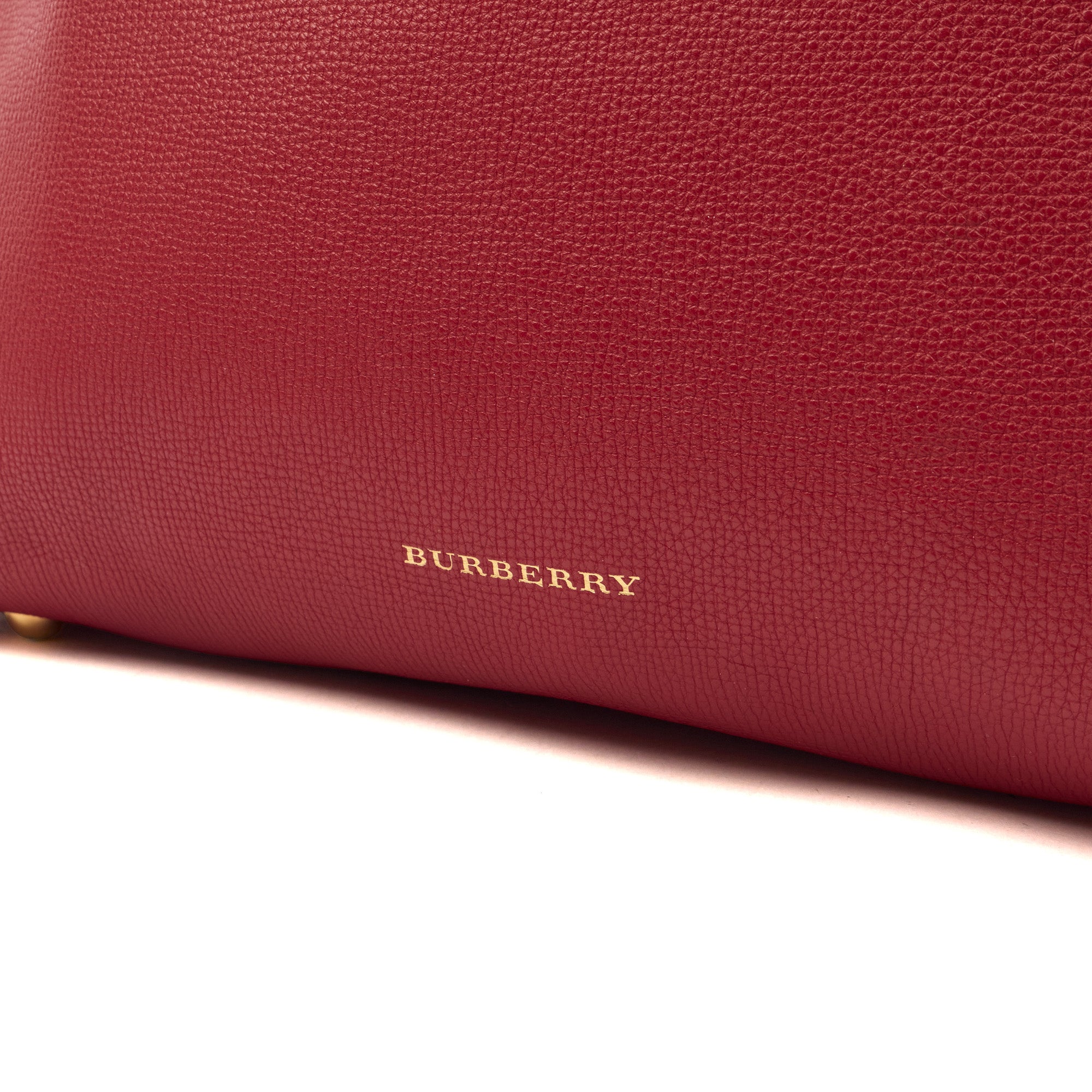 Burberry Tote Banner - Small in Red, Leather — Lifestyle View