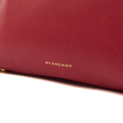 Burberry Tote Banner - Small in Red, Leather — Lifestyle View