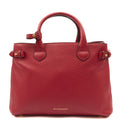 Burberry Tote Banner - Small in Red, Leather — Front View