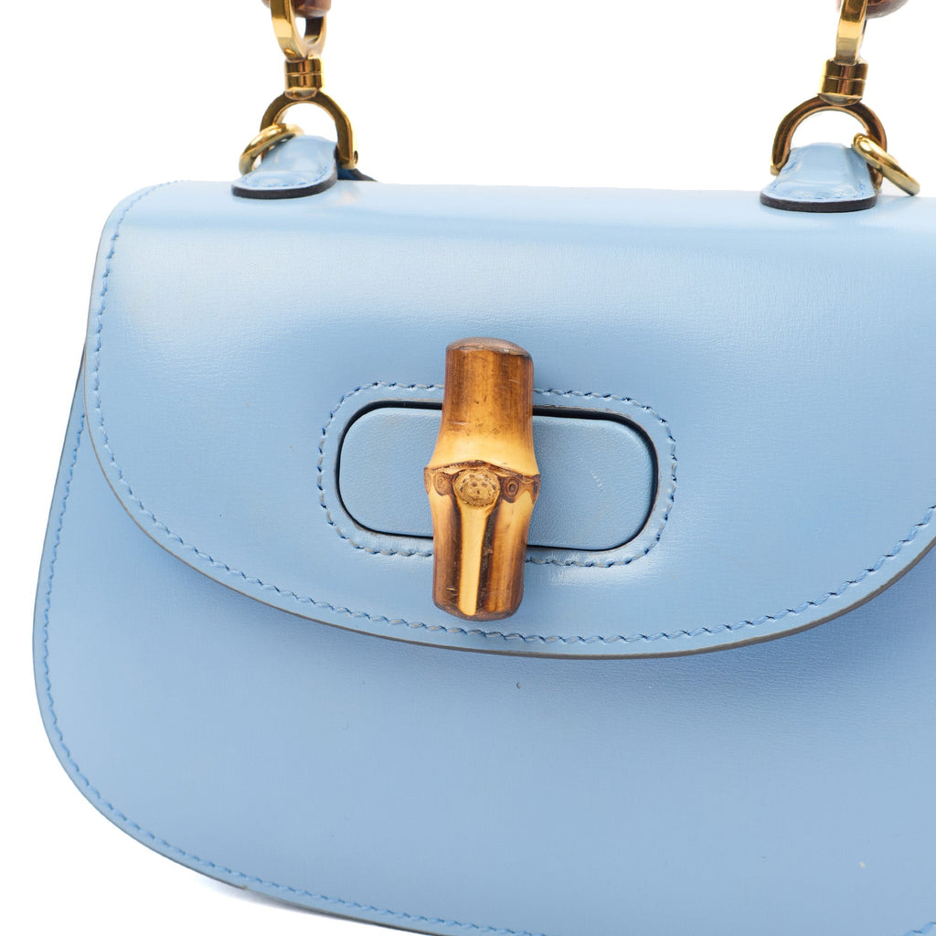 Gucci Top Handle Bamboo Top Handle in Blue, Patent Leather — Alternate View 12