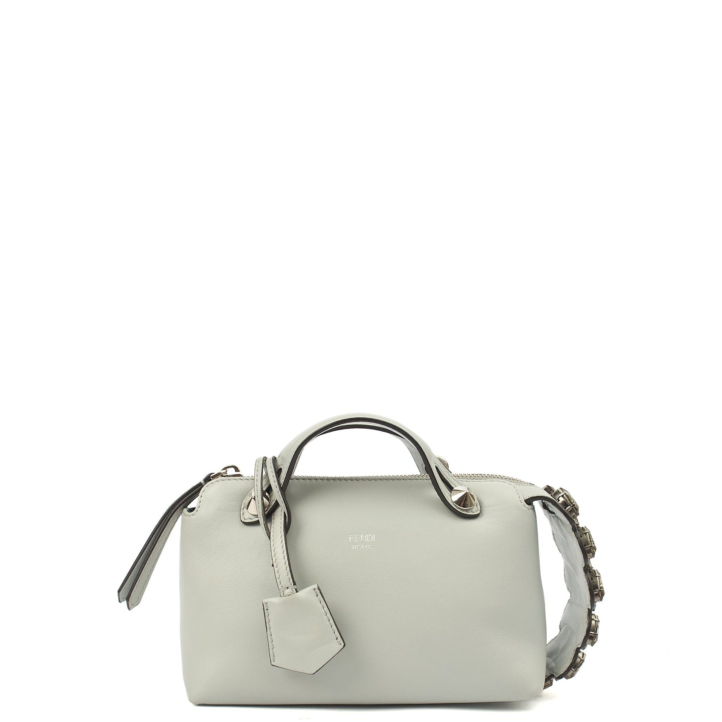 Fendi Cross Body By The Way - Mini in Grey, Leather — Front View
