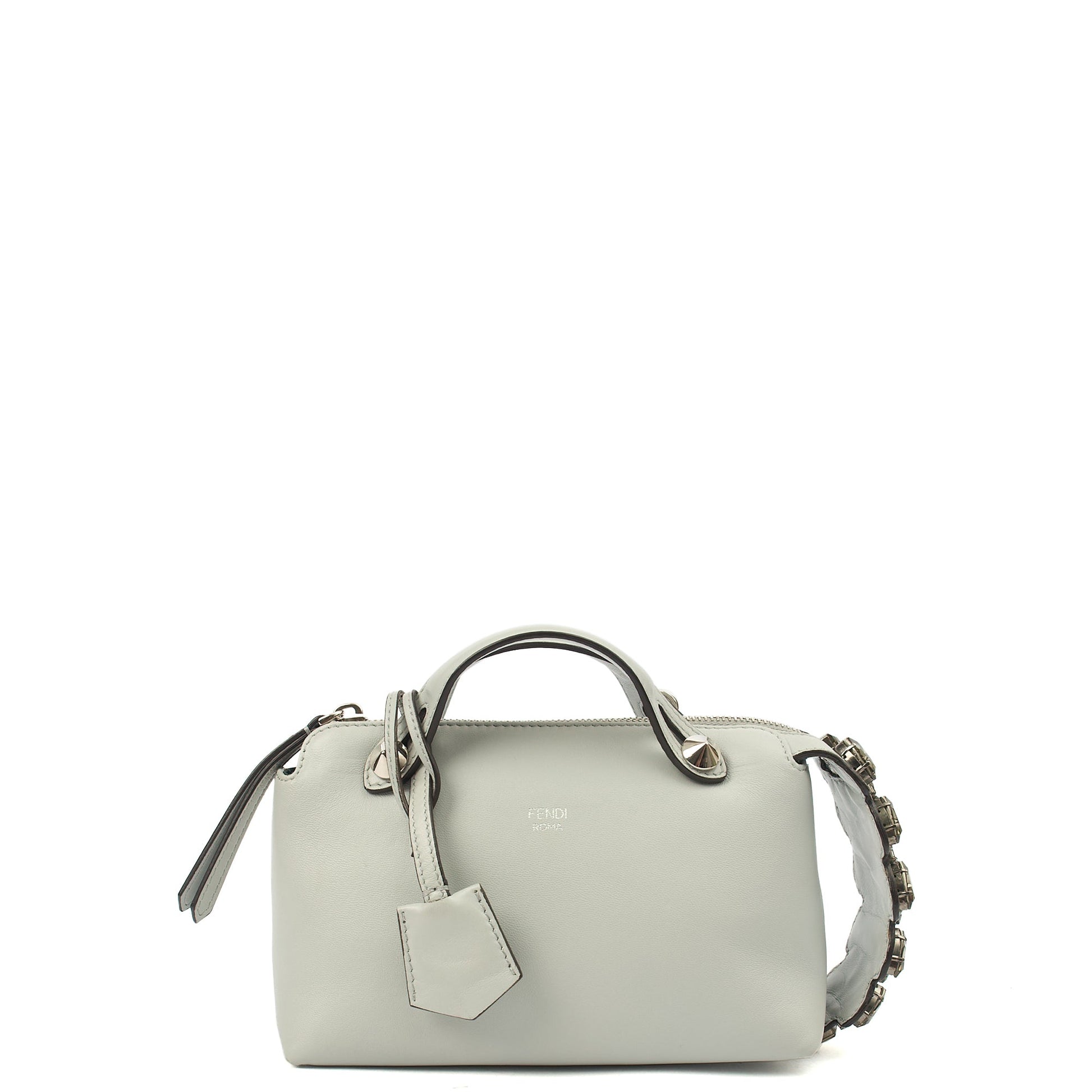 Fendi Cross Body By The Way - Mini in Grey, Leather — Front View