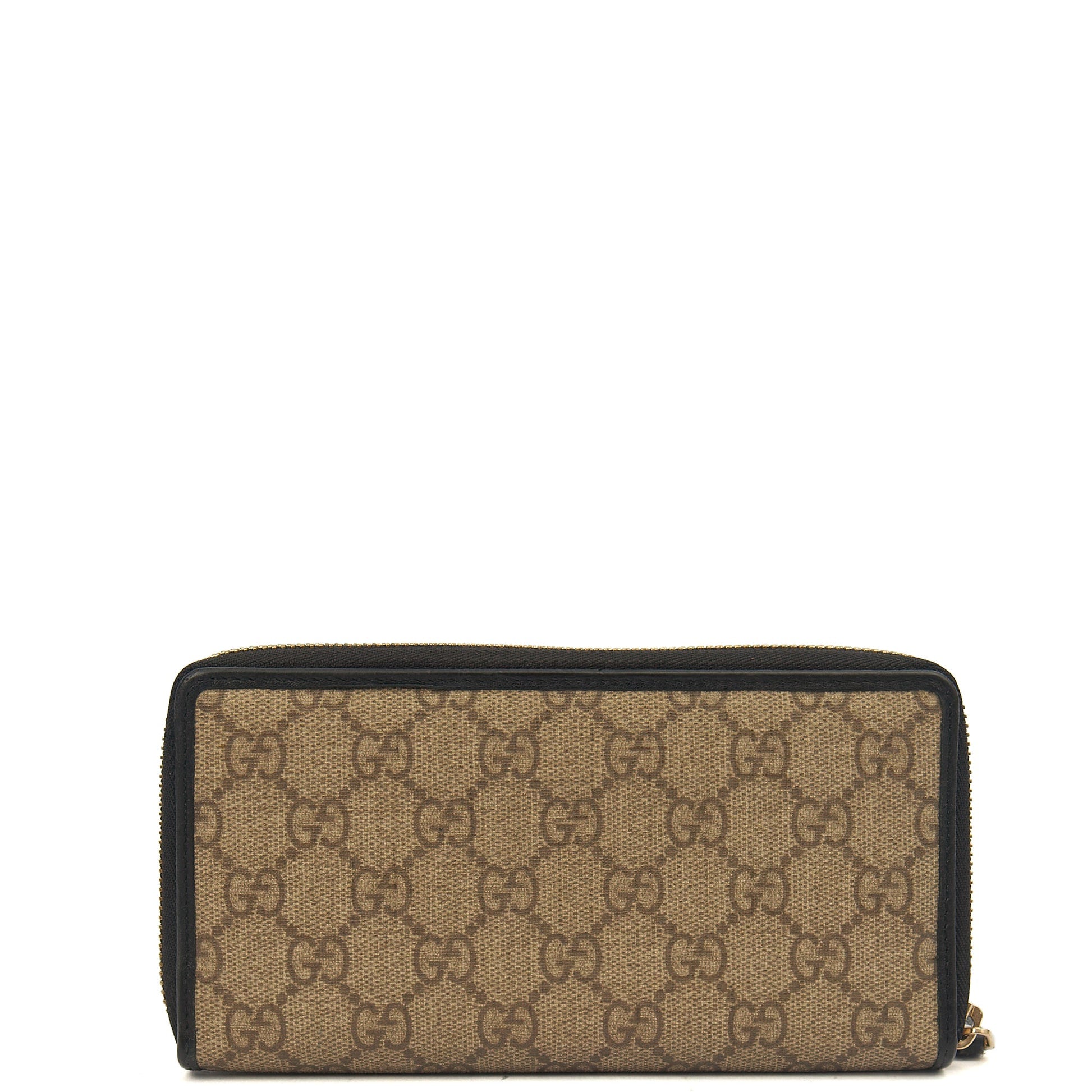 Gucci Wallet Guccissima Zip Around Wallet in GG Supreme, Leather — Back View
