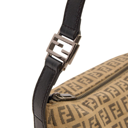 Fendi Shoulder Bag Vintage Zucca Shoulder Bag in Zucca FF, Canvas — Back View