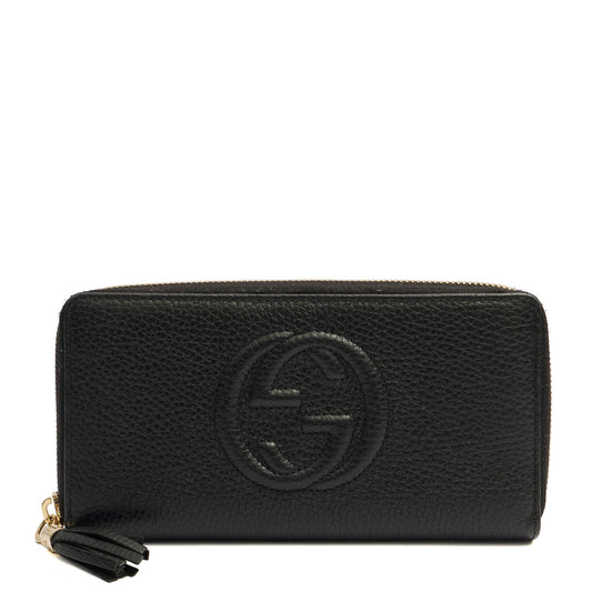 Gucci Wallet Soho Continental Wallet in Black, Leather — Front View