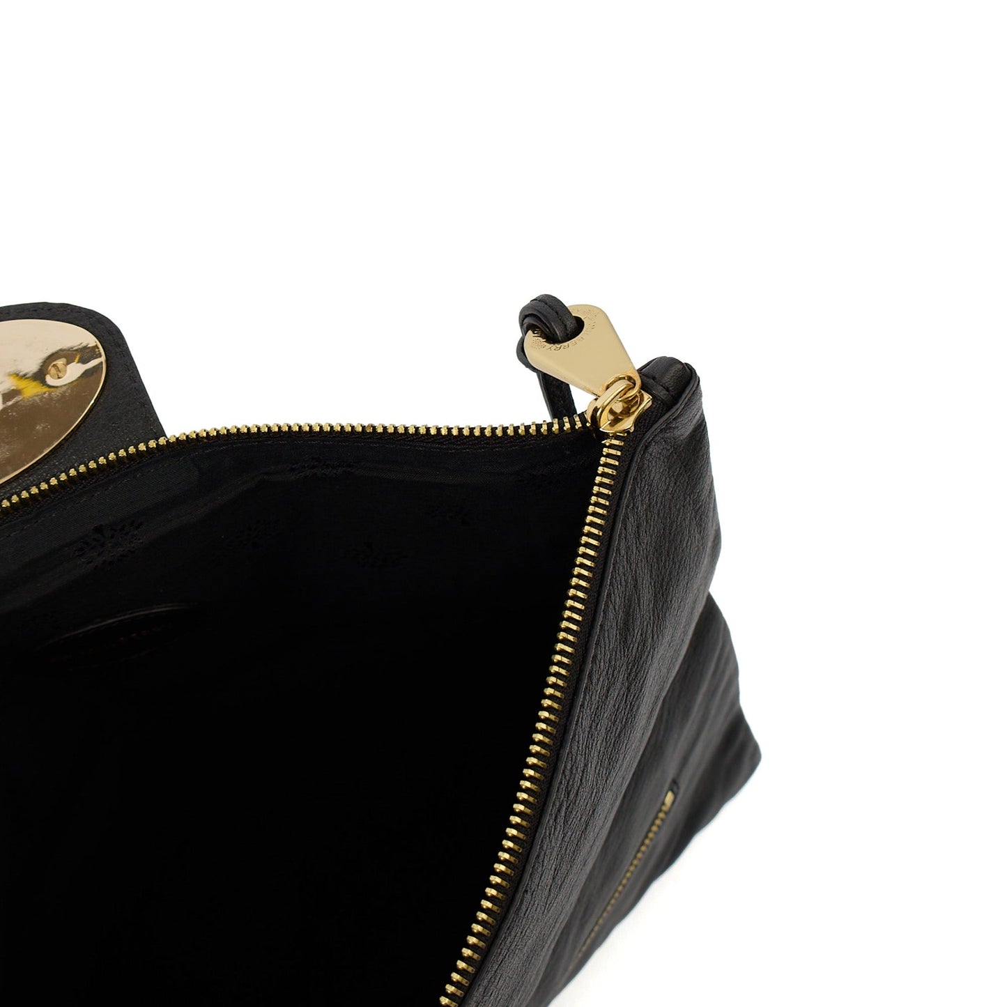 Mulberry Clutch Postman's Lock Clutch in Black, Calfskin Leather — Lifestyle View