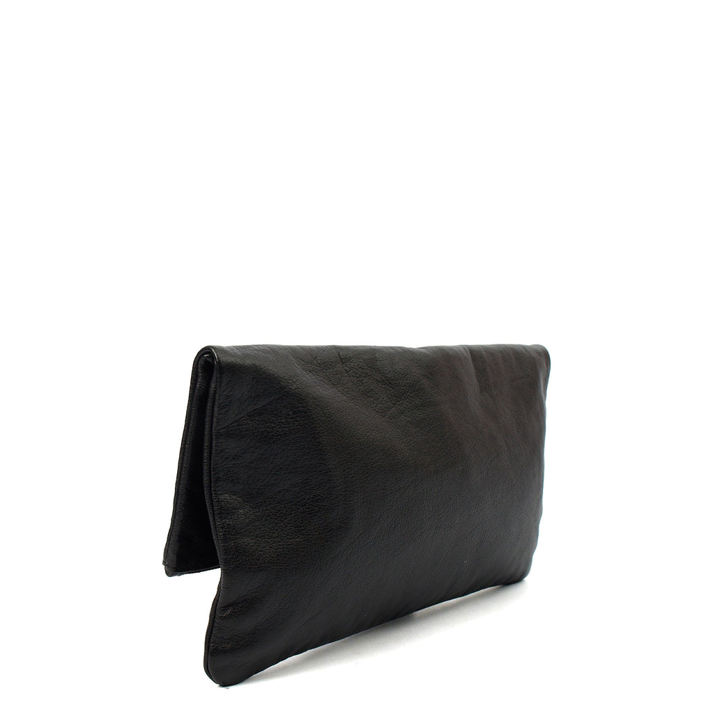 Mulberry Clutch Postman's Lock Clutch in Black, Calfskin Leather — Back View