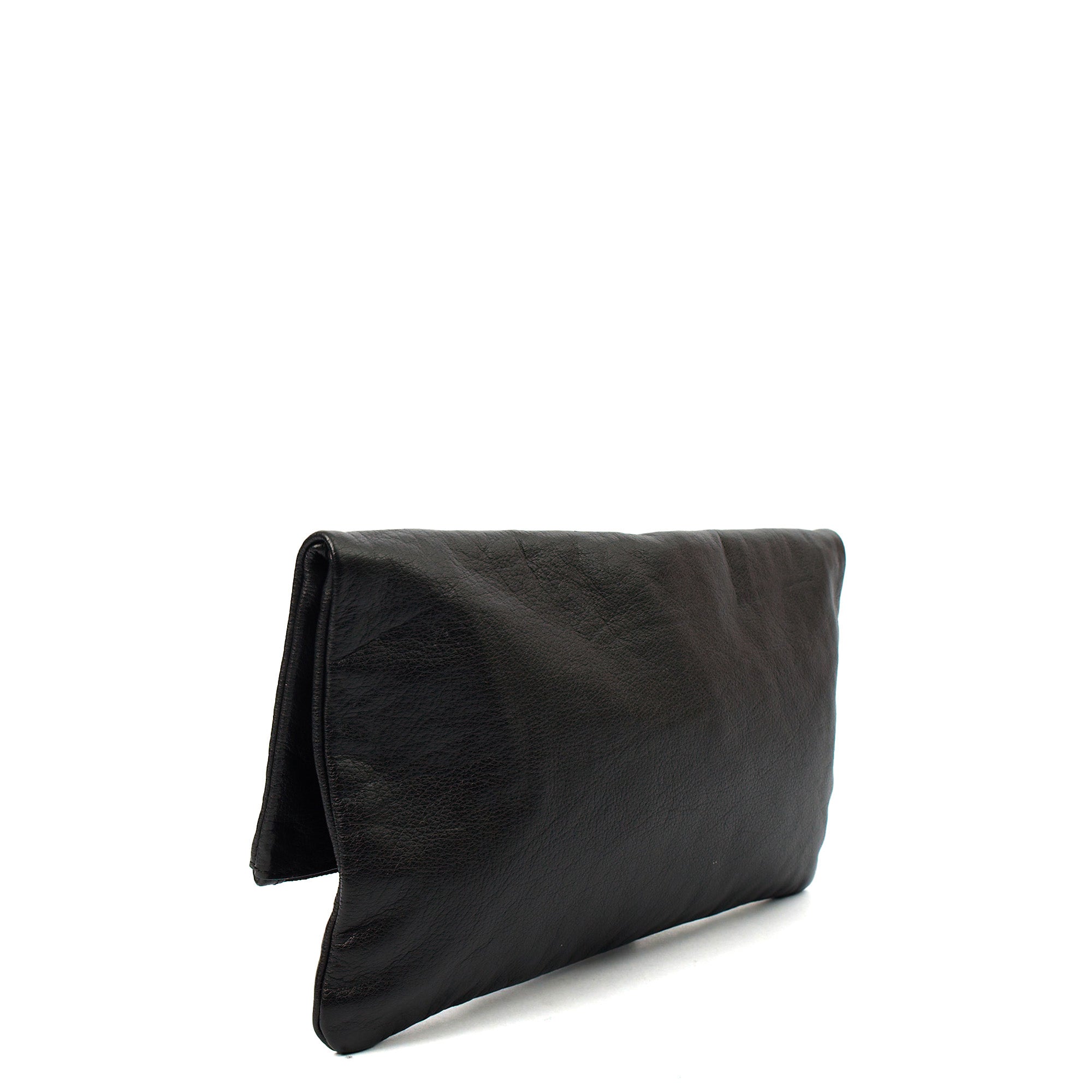 Mulberry Clutch Postman's Lock Clutch in Black, Calfskin Leather — Back View