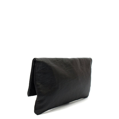 Mulberry Clutch Postman's Lock Clutch in Black, Calfskin Leather — Back View