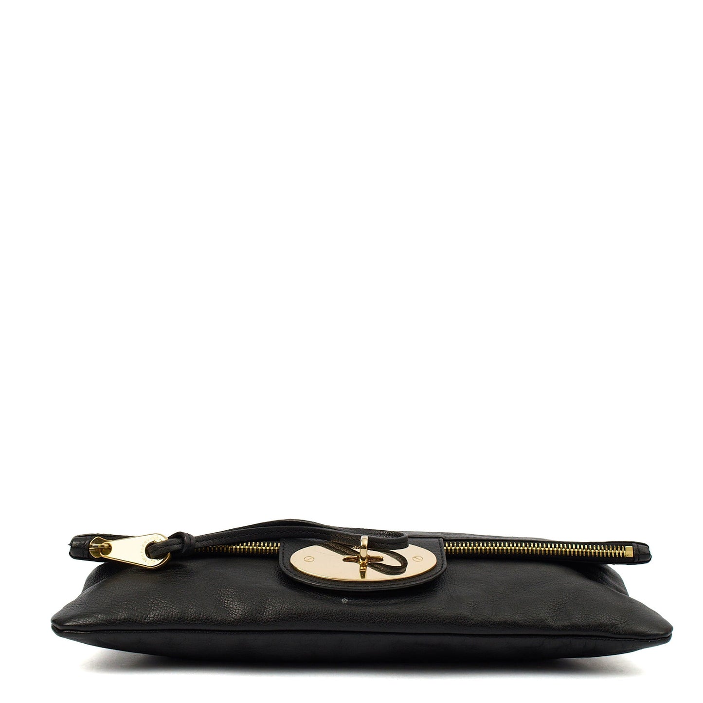 Mulberry Clutch Postman's Lock Clutch in Black, Calfskin Leather — Detail View