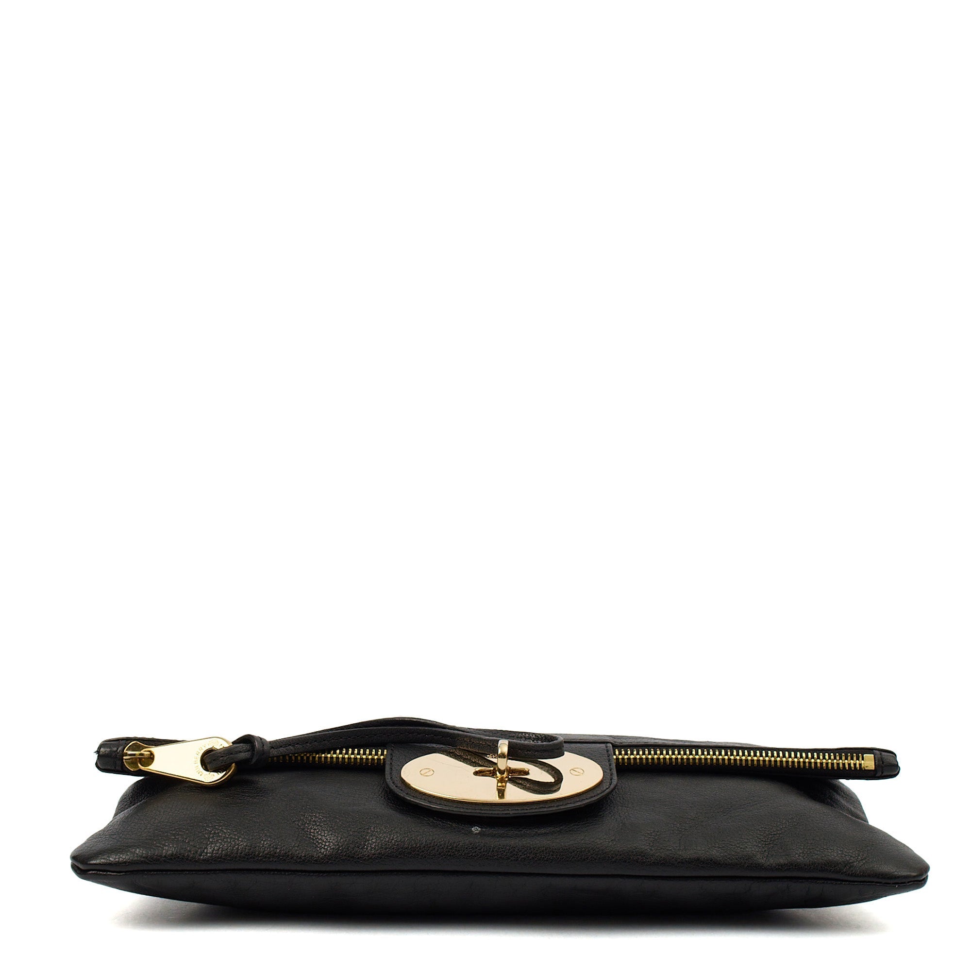 Mulberry Clutch Postman's Lock Clutch in Black, Calfskin Leather — Detail View